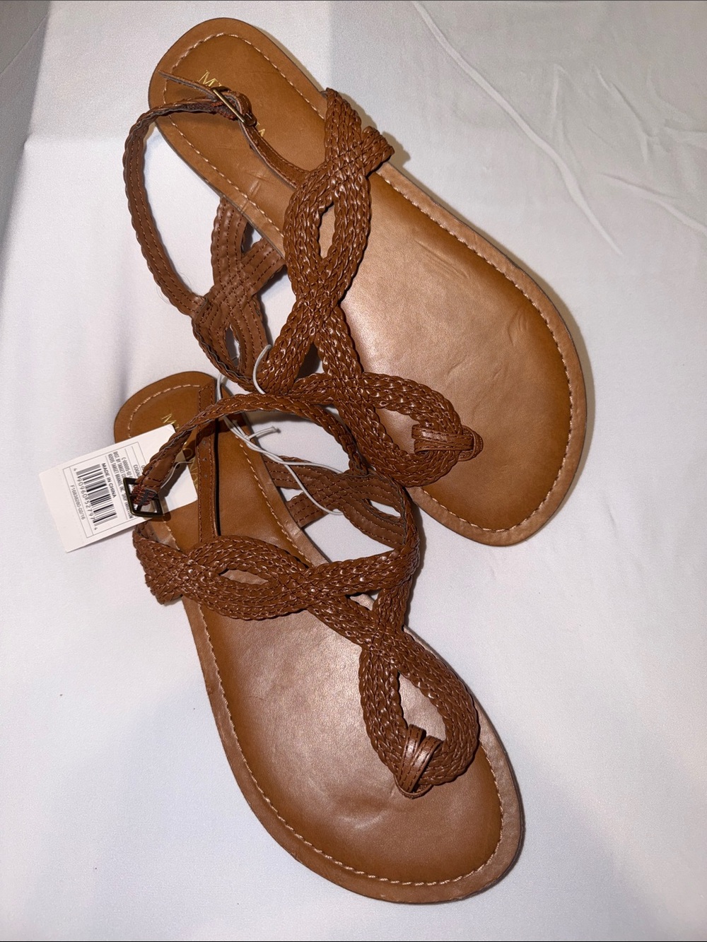 Merona Brown Braided Strap Flat Sandals